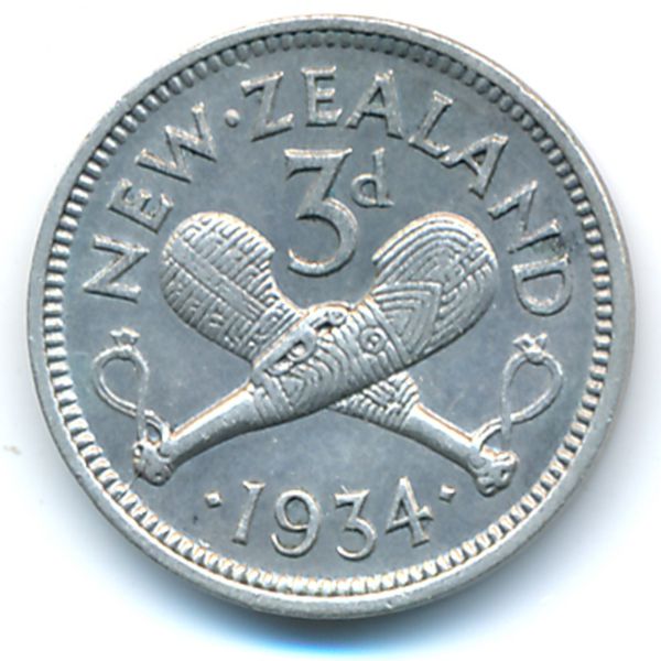 Новая Зеландия, 3 пенса (1934 г.)