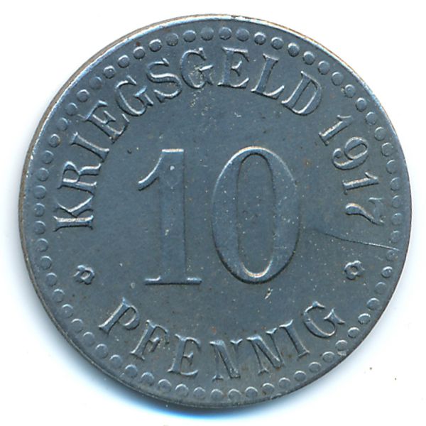 Кассель., 10 пфеннигов (1917 г.)