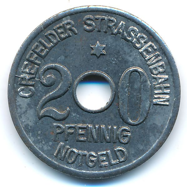 Крефельд., 20 пфеннигов (1919 г.)