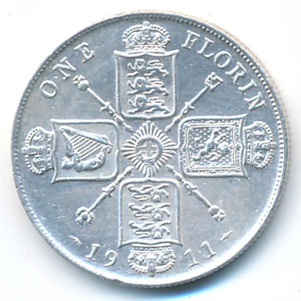 Великобритания, 1 флорин (1911 г.)