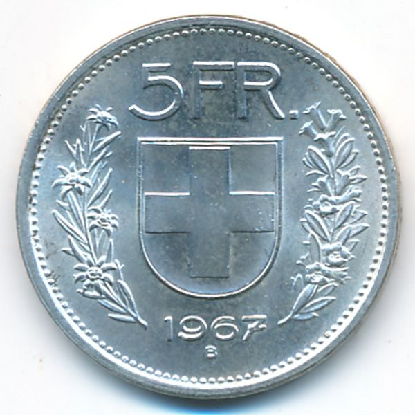 Швейцария, 5 франков (1967 г.)