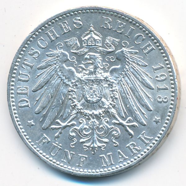 Вюртемберг, 5 марок (1913 г.)