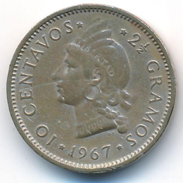 Доминиканская республика, 10 сентаво (1967 г.)