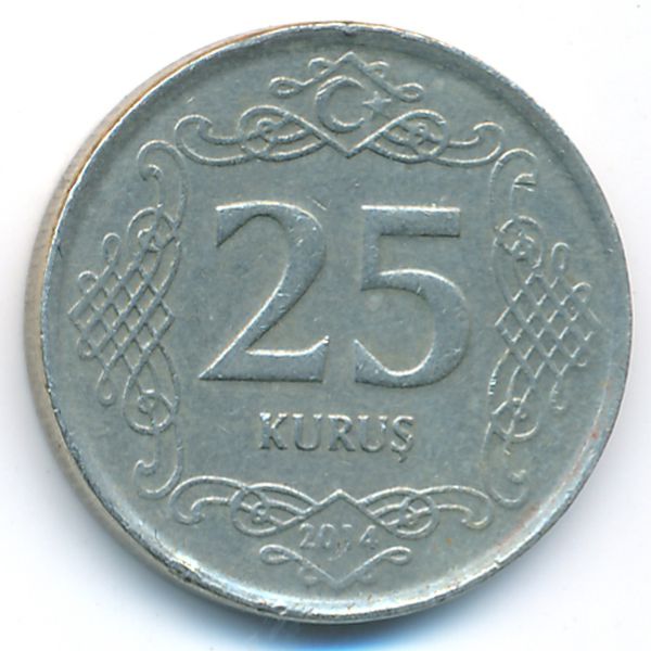 Турция, 25 куруш (2014 г.)