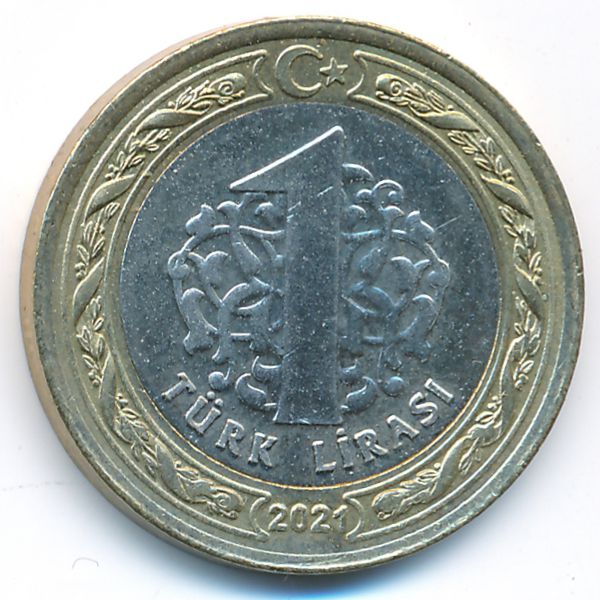 Турция, 1 лира (2021 г.)