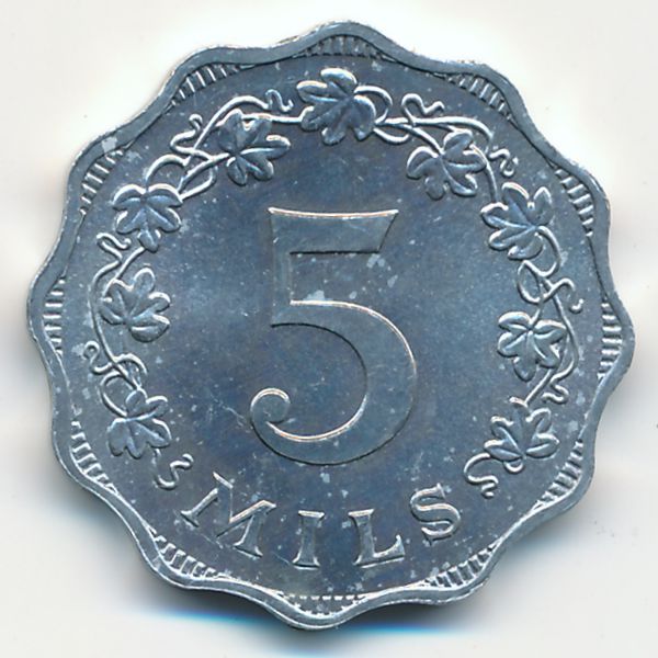Мальта, 5 мил (1972 г.)