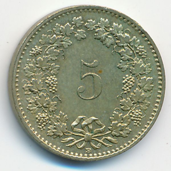 Швейцария, 5 раппенов (1991 г.)