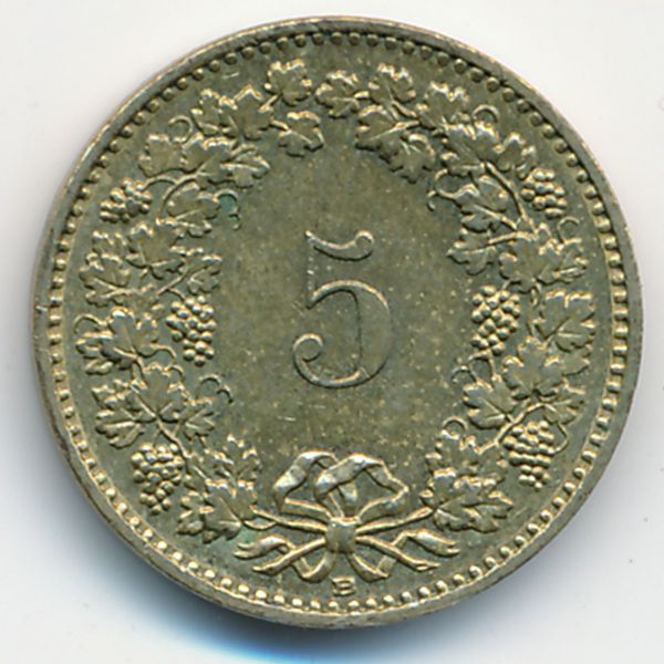 Швейцария, 5 раппенов (1987 г.)