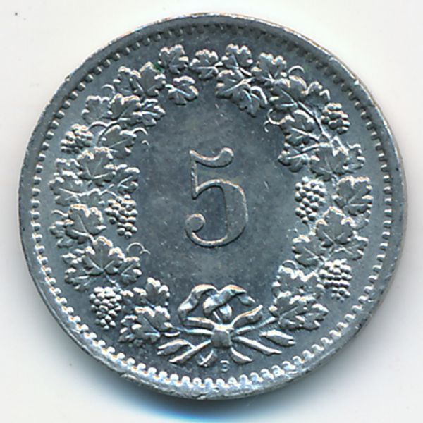 Швейцария, 5 раппенов (1968 г.)