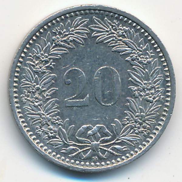 Швейцария, 20 раппенов (1993 г.)