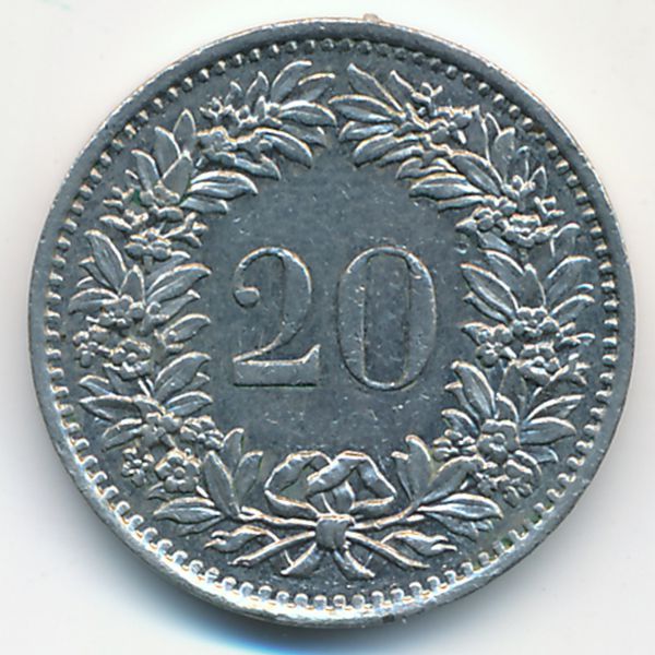 Швейцария, 20 раппенов (1975 г.)