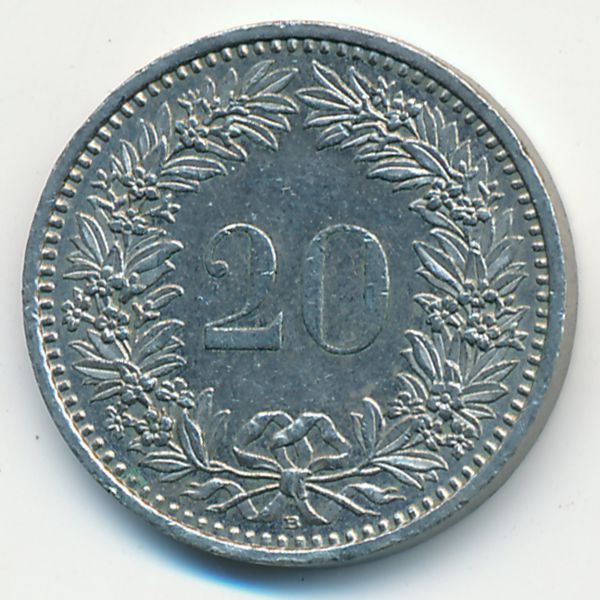 Швейцария, 20 раппенов (1987 г.)