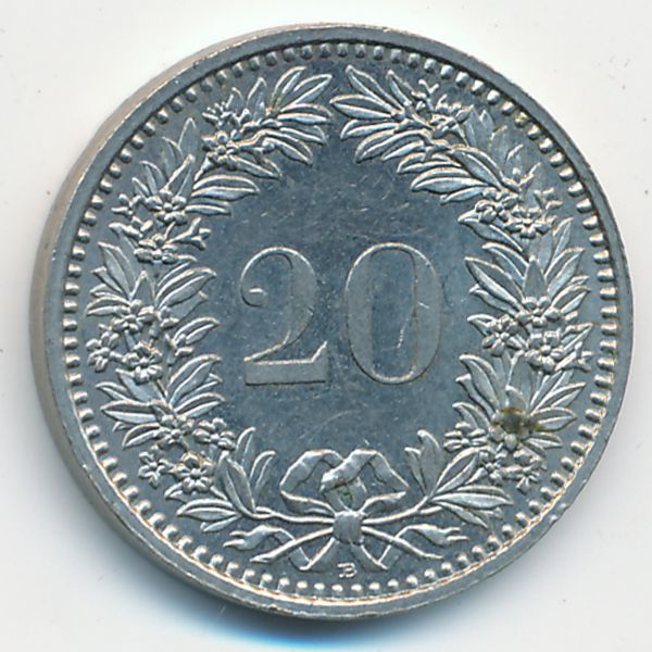 Швейцария, 20 раппенов (1988 г.)