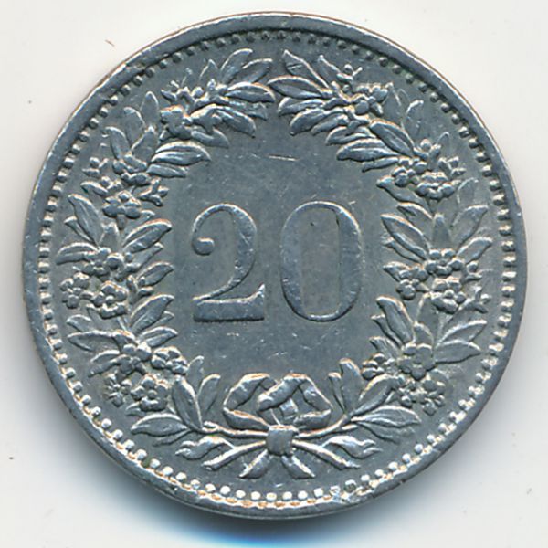 Швейцария, 20 раппенов (1970 г.)