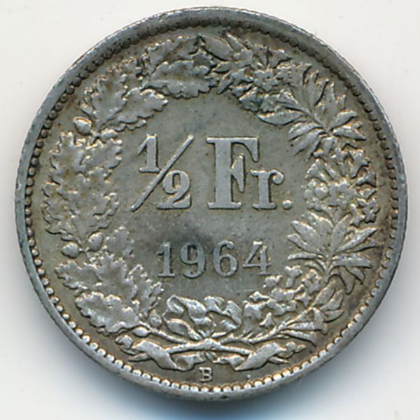 Швейцария, 1/2 франка (1964 г.)