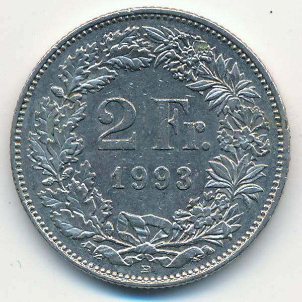 Швейцария, 2 франка (1993 г.)