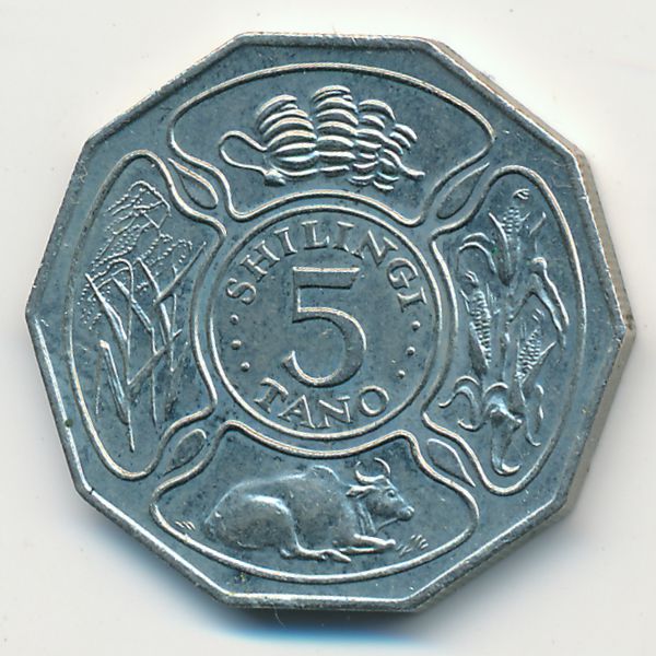 Танзания, 5 шиллингов (1989 г.)