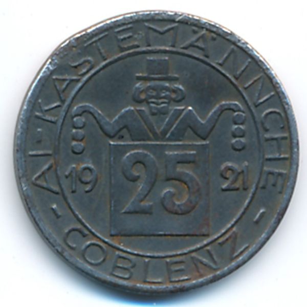 Кобленц., 25 пфеннигов (1921 г.)