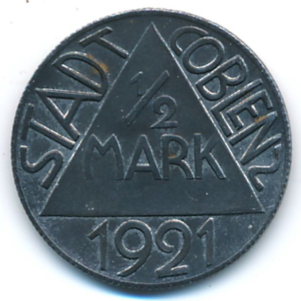 Кобленц., 1/2 марки (1921 г.)