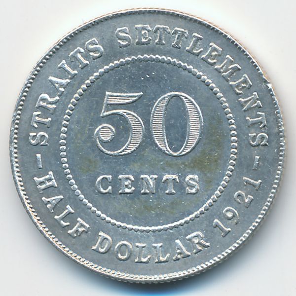 Стрейтс-Сетлментс, 50 центов (1921 г.)