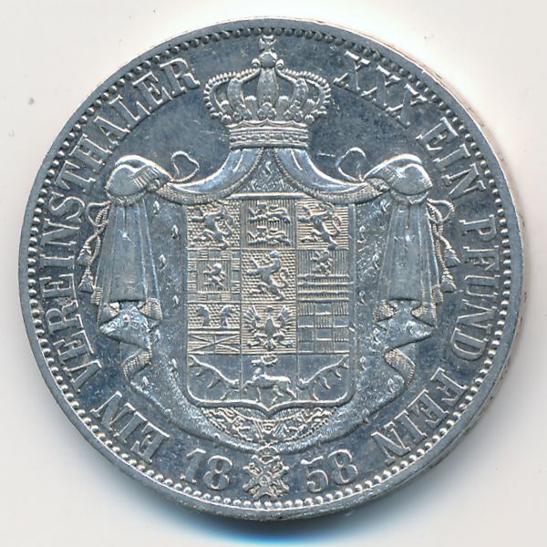 Брауншвейг, 1 талер (1858 г.)