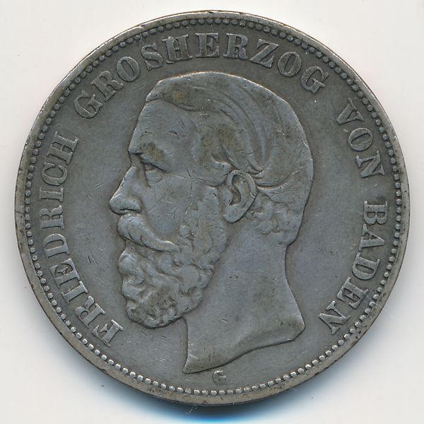 Баден, 5 марок (1876 г.)