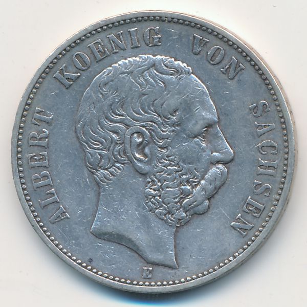 Саксония, 5 марок (1891 г.)