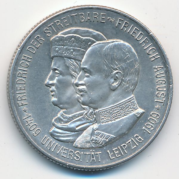 Саксония, 2 марки (1909 г.)