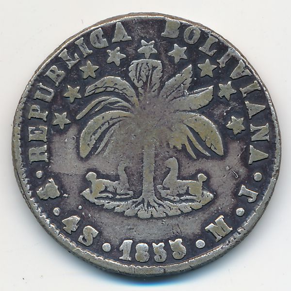 Боливия, 4 соля (1855 г.)