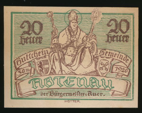 Нотгельды Австрии, 20 геллеров (1920 г.)