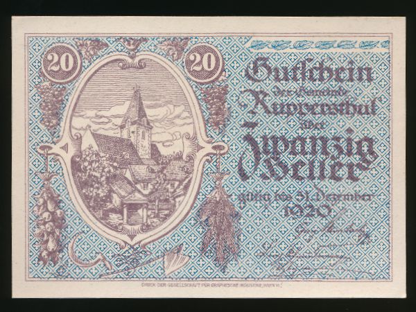 Нотгельды Австрии, 20 геллеров (1920 г.)