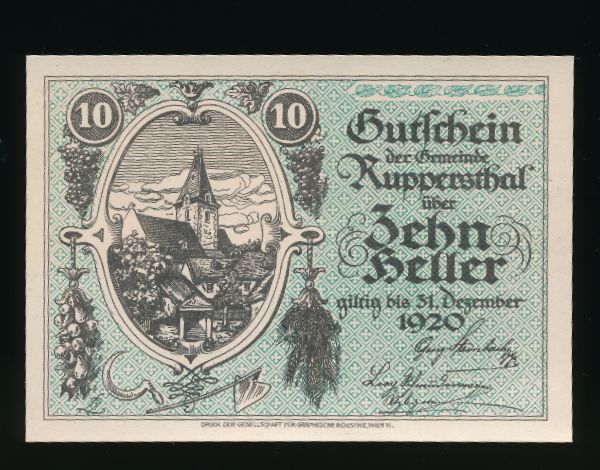 Нотгельды Австрии, 10 геллеров (1920 г.)
