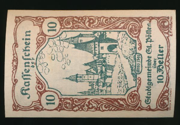 Нотгельды Австрии, 10 геллеров (1920 г.)