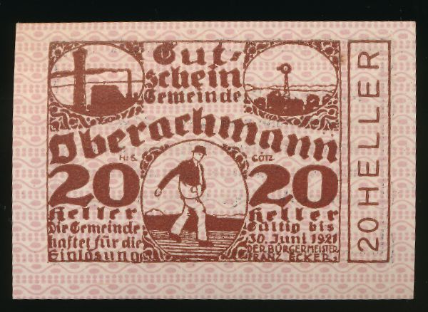 Нотгельды Австрии, 20 геллеров (1921 г.)