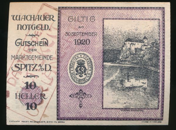 Нотгельды Австрии, 10 геллеров (1920 г.)
