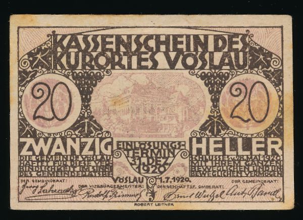 Нотгельды Австрии, 20 геллеров (1920 г.)