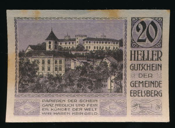 Нотгельды Австрии, 20 геллеров (1920 г.)
