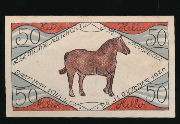 Нотгельды Австрии, 50 геллеров (1920 г.)