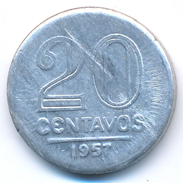 Бразилия, 20 сентаво (1957 г.)