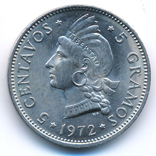 Доминиканская республика, 5 сентаво (1972 г.)