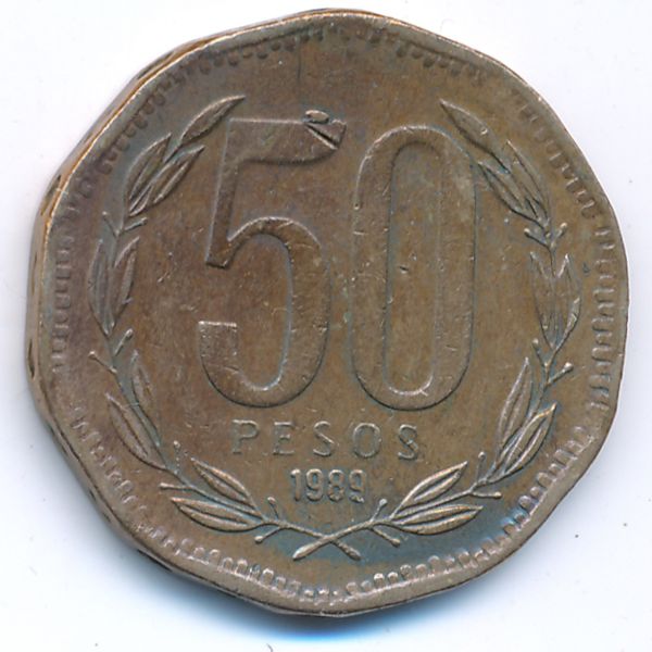 Чили, 50 песо (1989 г.)
