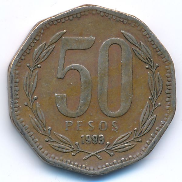 Чили, 50 песо (1993 г.)