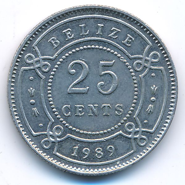 Белиз, 25 центов (1989 г.)