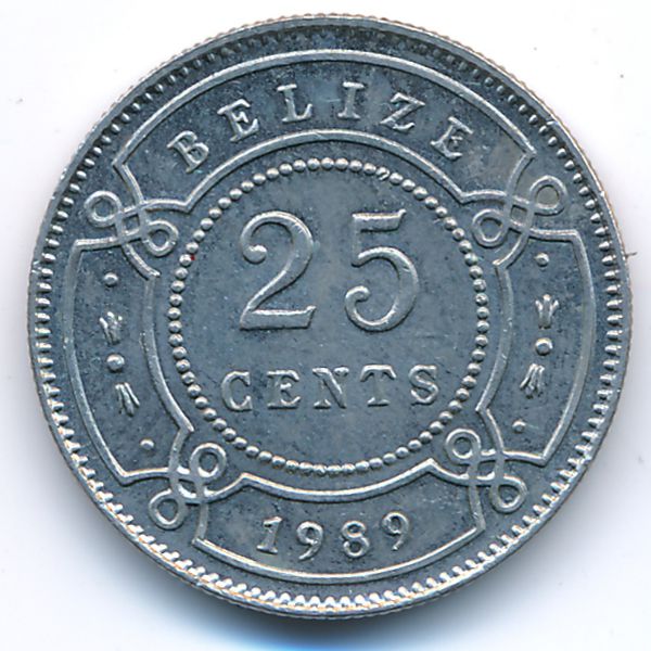 Белиз, 25 центов (1989 г.)