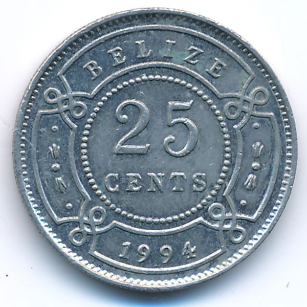 Белиз, 25 центов (1994 г.)