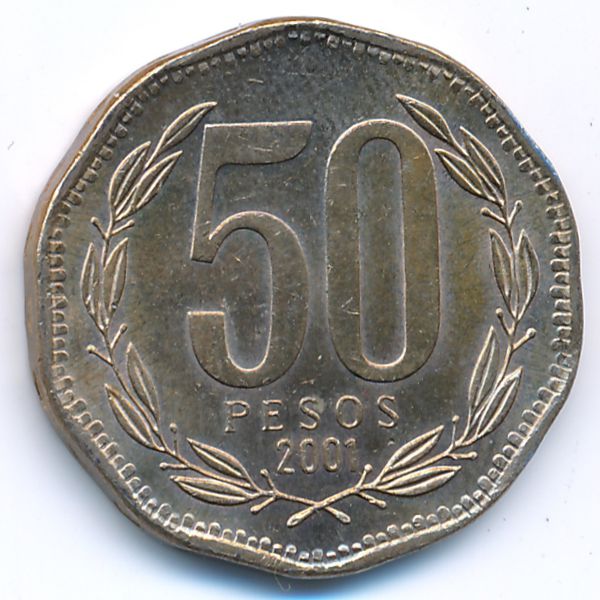 Чили, 50 песо (2001 г.)