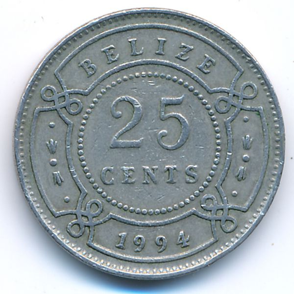 Белиз, 25 центов (1994 г.)