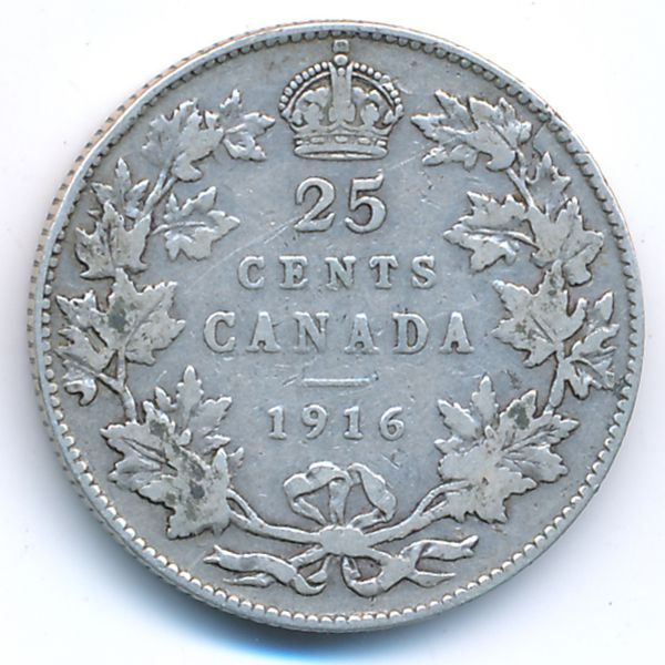 Канада, 25 центов (1916 г.)