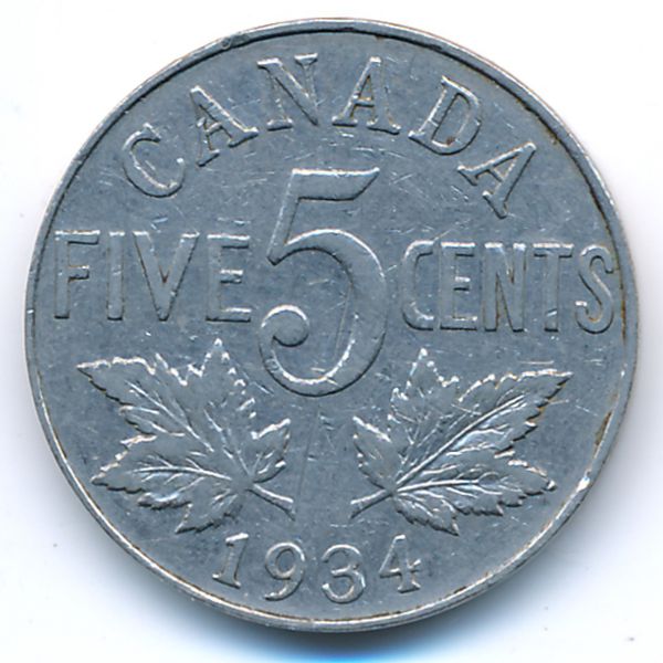 Канада, 5 центов (1934 г.)