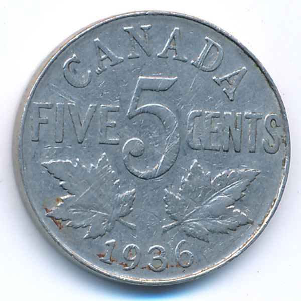 Канада, 5 центов (1936 г.)